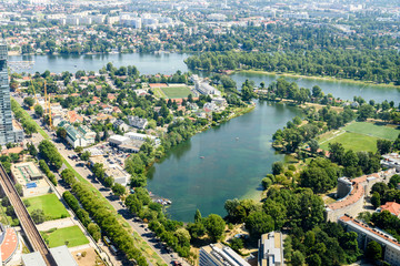 Naklejka premium Aerial View Of Vienna City Skyline