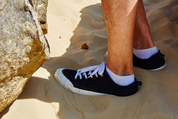 Naklejka premium Close up fashion image of man legs.