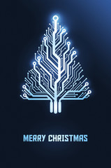 Christmas Card - High Technology - obrazy, fototapety, plakaty