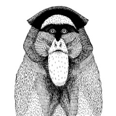 ilustracji wektorowych z abstrakcyjną małpą - 95371747