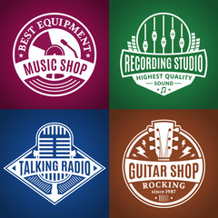 Obraz premium Set of Vector Music Logo, Icons and Design Elements