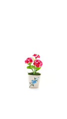 Small Polymer Clay Of Flowers; white background