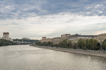 Fototapeta na wymiar Moscow river embankment. 12 Augast 2013