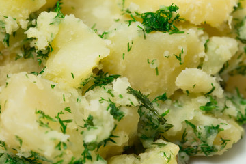 Mashed potatoes closeup.