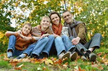 Portrait of family relaxing 