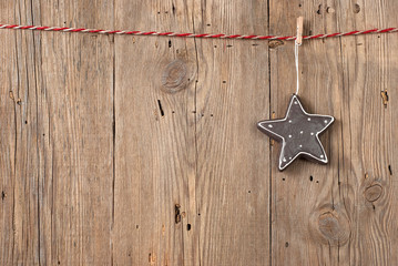 Christmas decoration on old wooden background