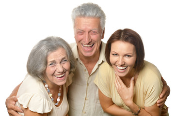 Happy senior parents with daughter