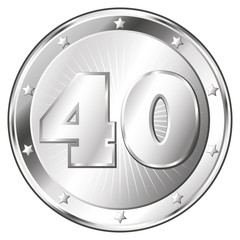 Forty Year Anniversary - Round Silver Badge