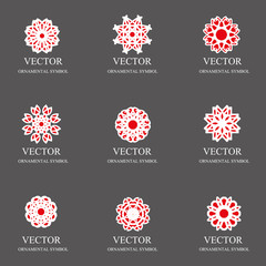 Abstract geometric set of logos, circular design.
