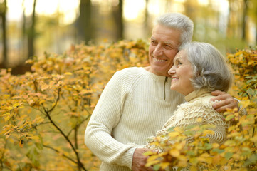 Fototapeta premium Senior couple in autumn park