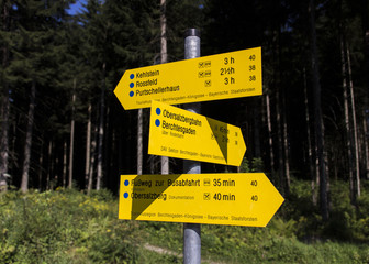 Guidepost to Eagle's Nest at the Kehlstein in Germany, 2015