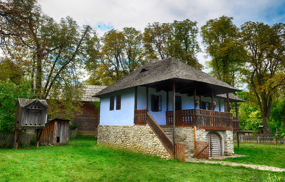 The old houses,village museum,Bucharest,Romania,Europe.HDR image