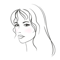 Beautiful young woman with long blond hair 