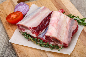 Raw beef ribs