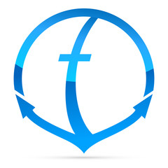 Fototapeta premium Anker als Button Symbol