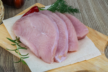 Raw turkey steak