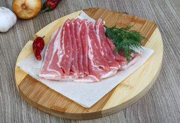 Raw bacon