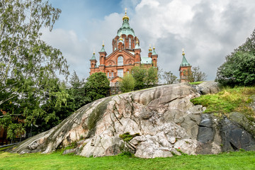 Holy Dormition Orthodox Cathedral in Helsinki.Finland.