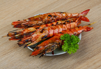 Grilled king prawns