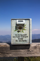Donation box at the Kehlstein, Germany, 2015