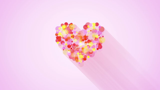 Glowing heart shape loopable animation