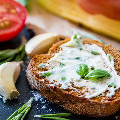 Garlic bread with herbs