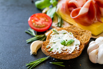 Garlic bread with herbs