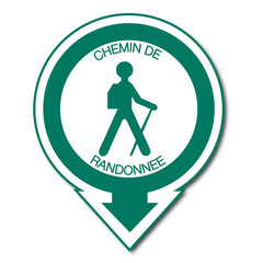 Panneau chemin de randonnée.