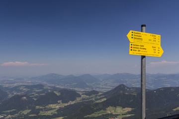 Guidepost at the Eagle's Nest at the Kehlstein in Germany, 2015