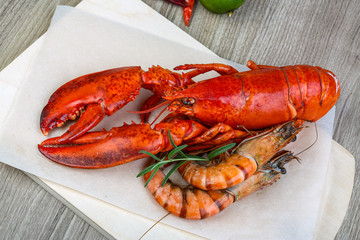Lobster and shrimps