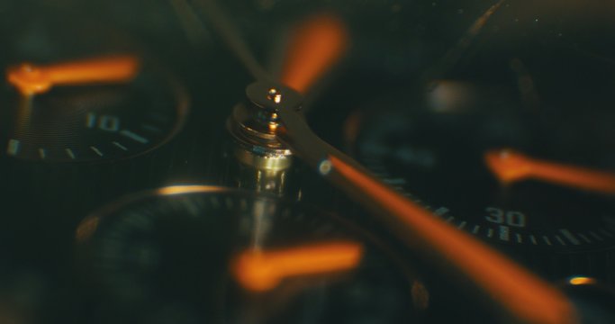 luxury man watch detail, chronograph close up