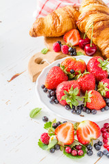 Breakfast - croissants with berries