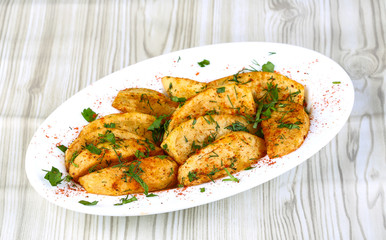 Baked potato with herbs