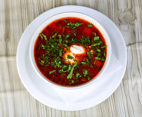 Russian traditional cuisine - Borsch