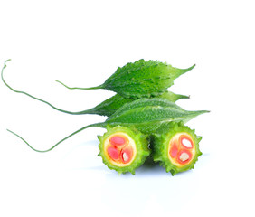 balsam pear on white background