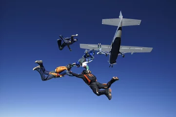 Gordijnen Skydiving group formation from the plane © Mauricio G