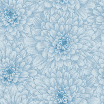 Beautiful seamless background with blue dahlia.