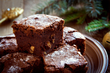 Chocolate brownie for Christmas