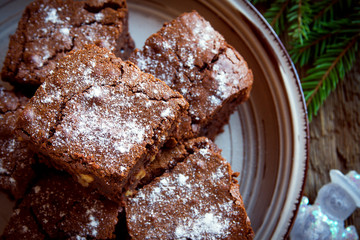 Chocolate brownie for Christmas
