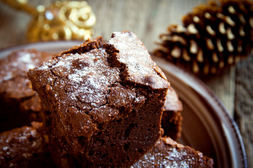 Chocolate brownie for Christmas