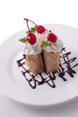 dessert on platter