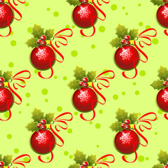 red balls seamless pattern