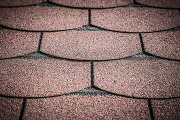 Fragment of tile texture roof for background. Closeup detail. To