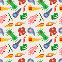 Seamless pattern with microbes