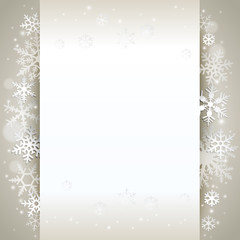 Fototapeta premium Winter holiday background card with snowflakes