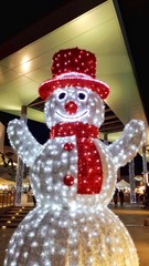 Pupazzo di neve al centro commerciale