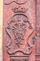 Ornament on old weathered door