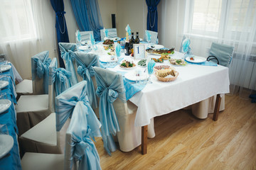 Serving table prepared for event party or  wedding