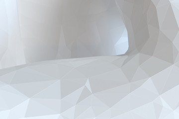 White grayish abstract polygonal surface - horizontal background