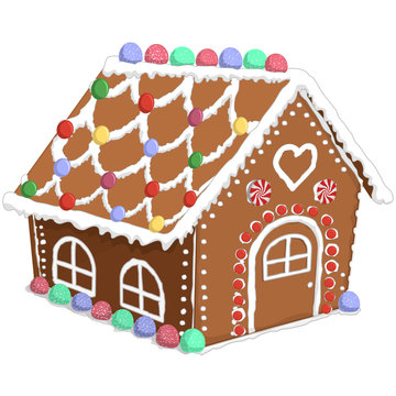 Vector Illustration Of A Gingerbread House.